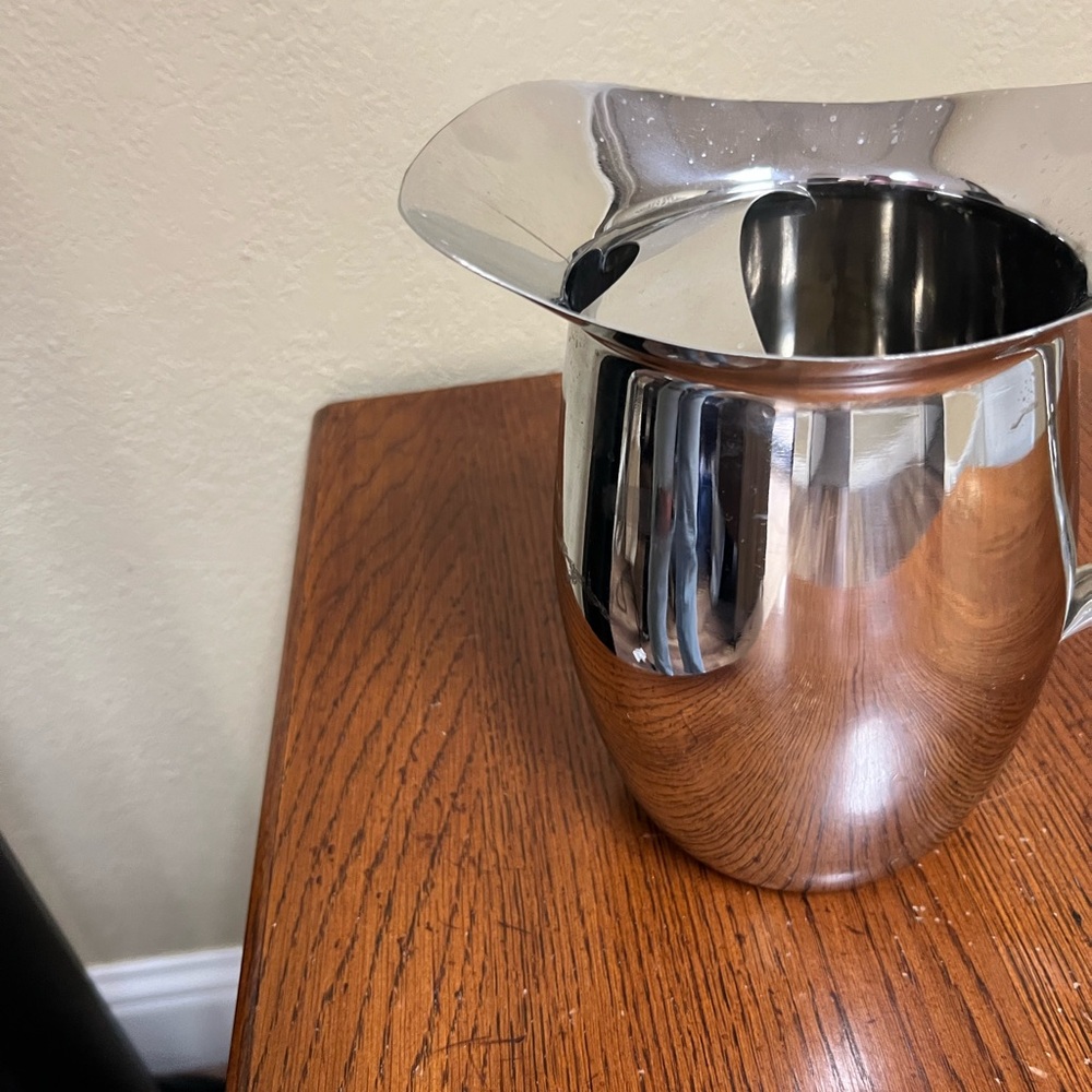 Winco bell pitcher 2 qt stainless steel new with tag has some minor scratches